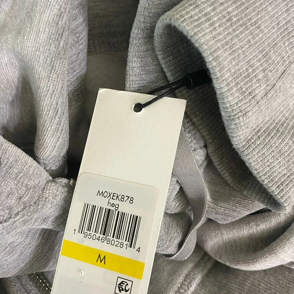 CALVIN KLEIN NWT Heather Granite Grey Velour Logo Zip Hoodie - Picture 8 of 13